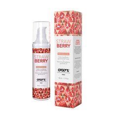 Масажна олія EXSENS Strawberry 50мл розігріває, без цукру, без парабенів, їстівна