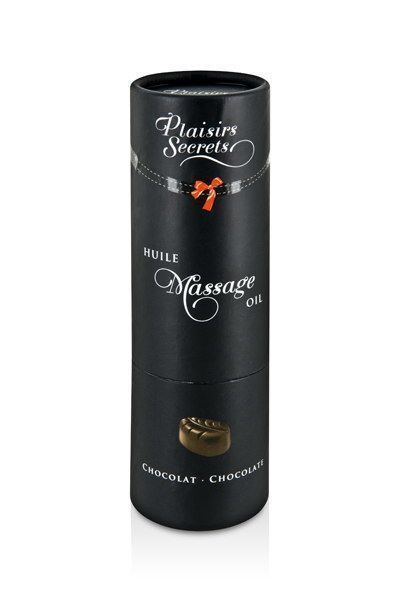 Масажна олія Plaisirs Secrets Chocolate (59 мл) з афродизіаками, їстівна, подарункова упаковка