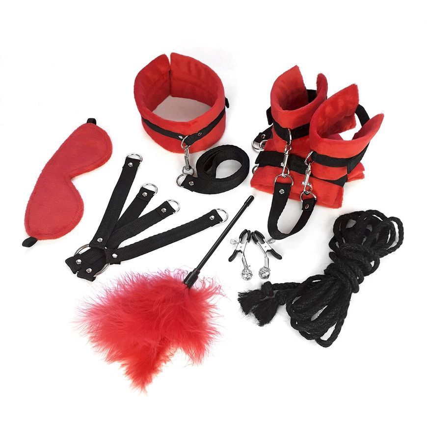 BDSM-набір Art of Sex &ndash; Soft Touch BDSM Set, червоний, 9 предметів
