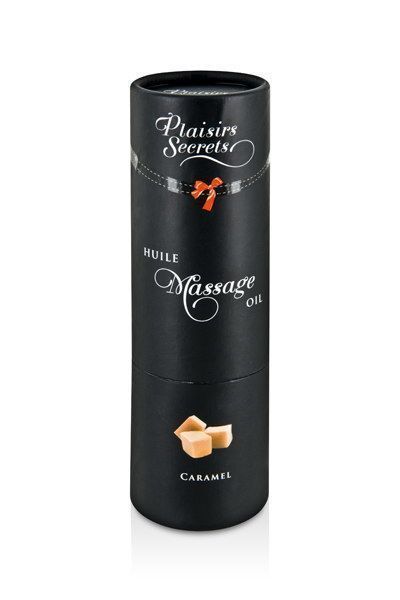 Масажна олія Plaisirs Secrets Caramel (59 мл) з афродизіаками, їстівна, подарункова упаковка