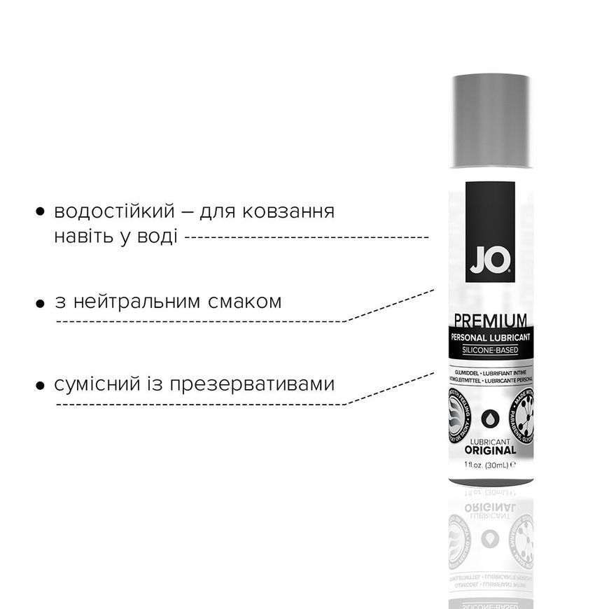 Лубрикант на силіконовій основі System JO PREMIUM &mdash; ORIGINAL (30 мл) без консервантів та ароматизато