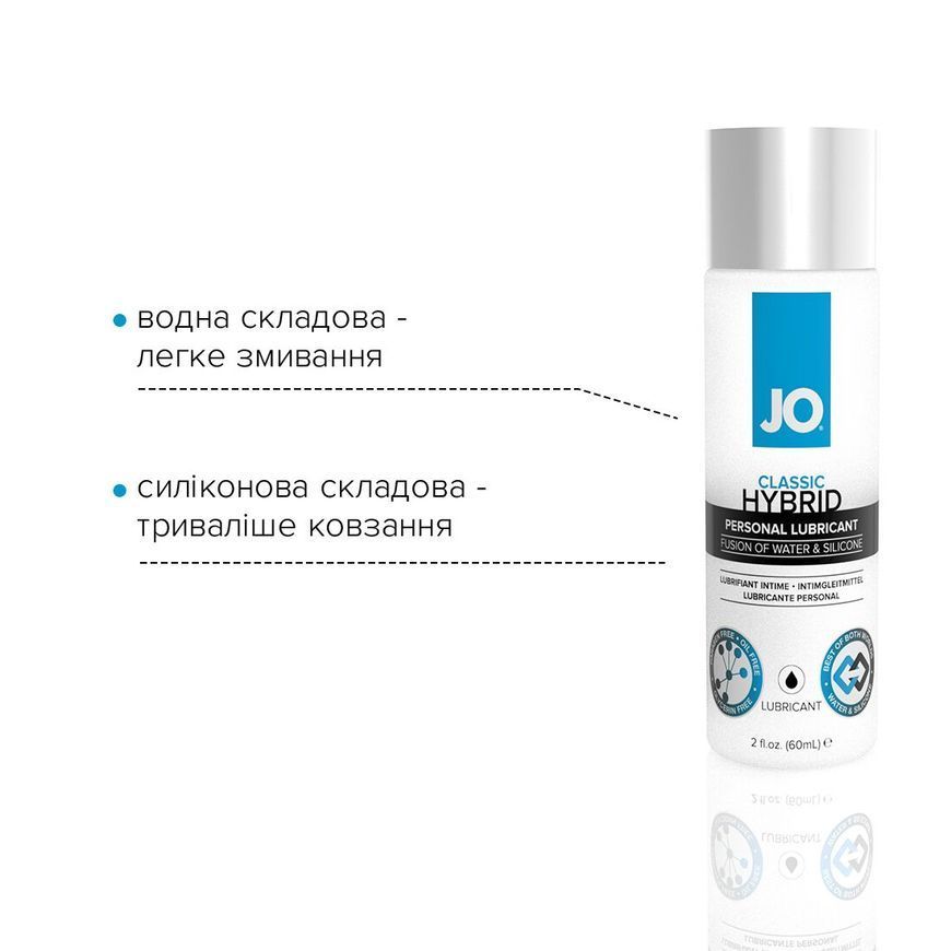 Густа змазка водно-силіконова System JO Classic Hybrid (60 мл) без парабенів, гліцерину та олій