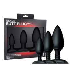 Набір анальних пробок Nexus Butt Plug Trio, макс. діаметр 3 см - 4 см - 5 см