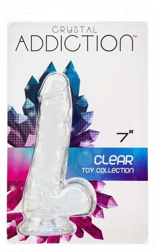 Фалоімітатор ADDICTION - Crystal Clear Dildo with Balls - 7"