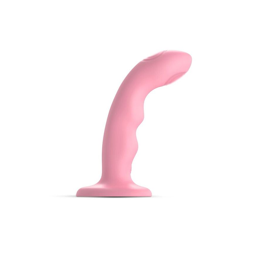 Насадка для страпону з подвійною точковою пульсацією Strap-On-Me TAPPING DILDO WAVE - CORAL PINK