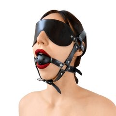 Кляп-маска Art of Sex - Deymon, экокожа, цвет черный