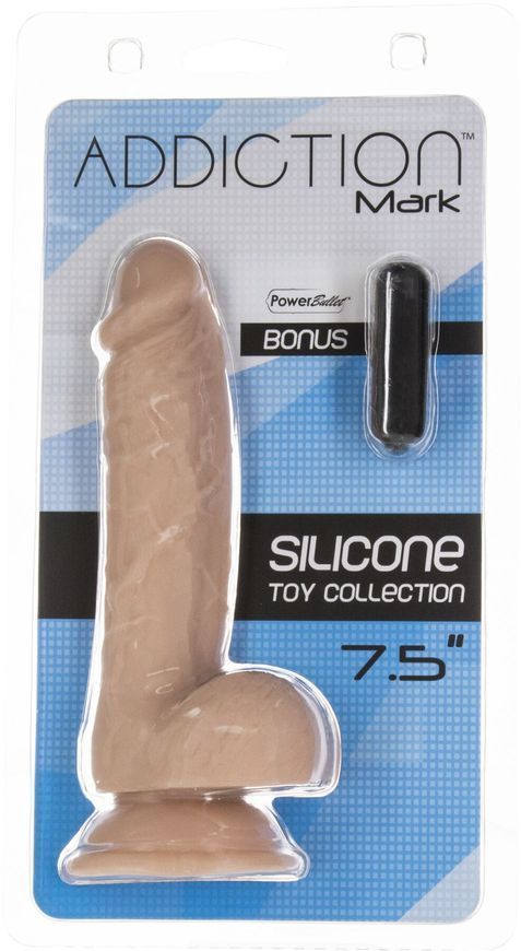 Фалоімітатор ADDICTION - Mark 7.5" Dildo With Balls, Beige