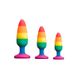 Силіконова анальна пробка Wooomy Hiperloo Silicone Rainbow Plug M, діаметр 2,9 см, довжина 11 см, Веселка