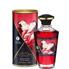 Розігрівальна олія Shunga Aphrodisiac Warming Oil &ndash; Blazing Cherry (100 мл) без цукру, смачна