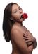 Кляп з трояндою Master Series: Eye-Catching Ball Gag With Rose, чорно-червоний