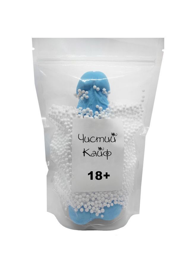Крафтове мило-член із присоскою Чистый Кайф Blue size XL, натуральне