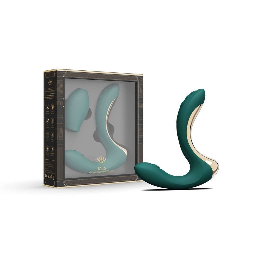 Вібратор-пульсатор з вакуумною насадкою Zalo &ndash; Talis G-Spot PulseWave Vibrator Turquoise Green