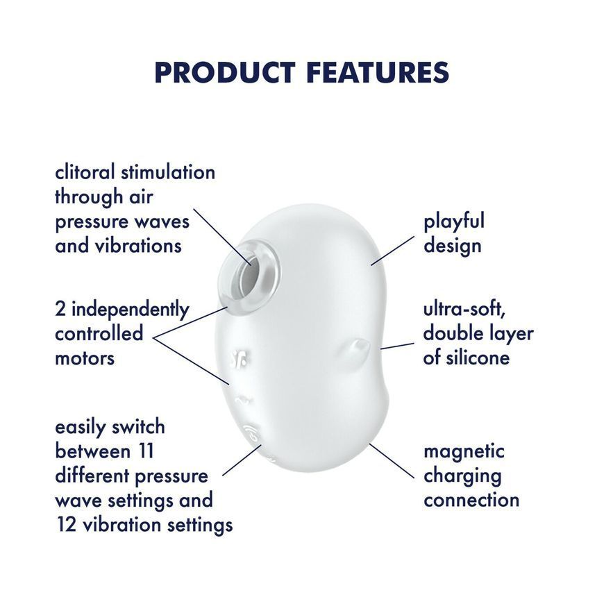 Вакуумний кліторальний стимулятор з вібрацією Satisfyer Cutie Ghost White