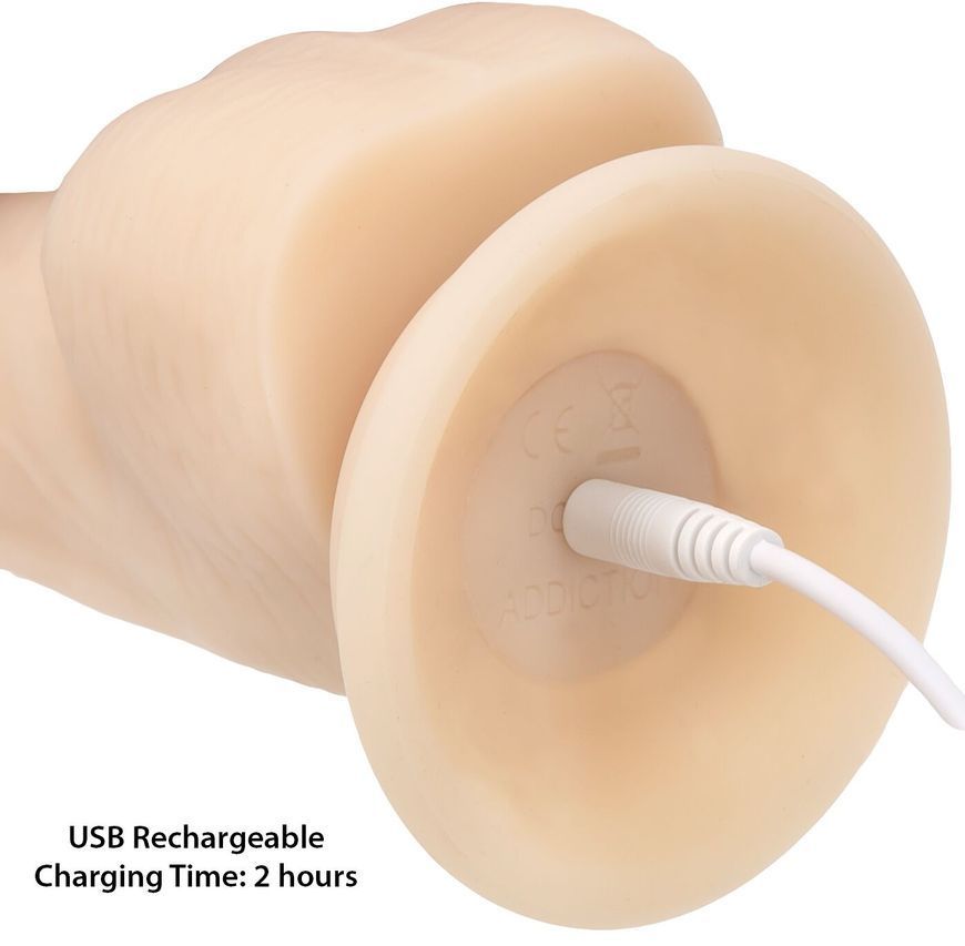Фалоімітатор ADDICTION - Naked - 8" Rotating & Vibrating Dildo with Remote &ndash; Vanilla