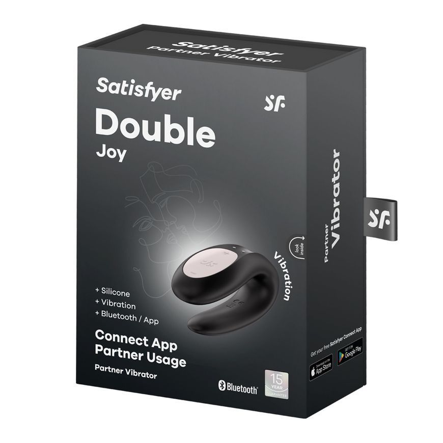 Смартвібратор для пар Satisfyer Double Joy Black із широким кліторальним стимулятором