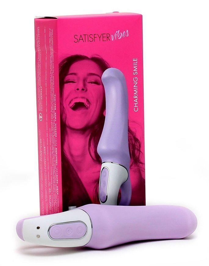 Мощный вибратор Satisfyer Vibes Charming Smile с гибким стволом, литой силикон