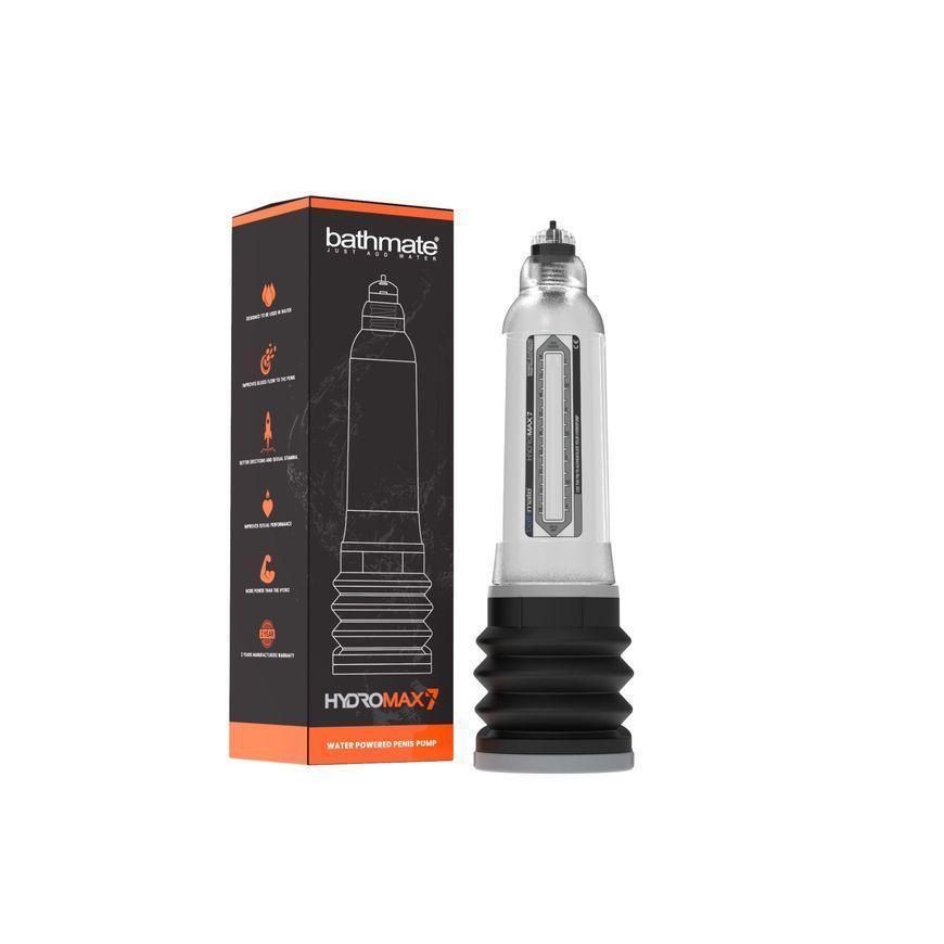 Гідропомпа Bathmate Hydromax 7 Clear (X30), для члена довжиною від 12,5 до 18 см, діаметр до 5 см