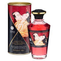 Розігрівальна олія Shunga Aphrodisiac Warming Oil &ndash; Sparkling Strawberry Wine (100 мл) без цукру