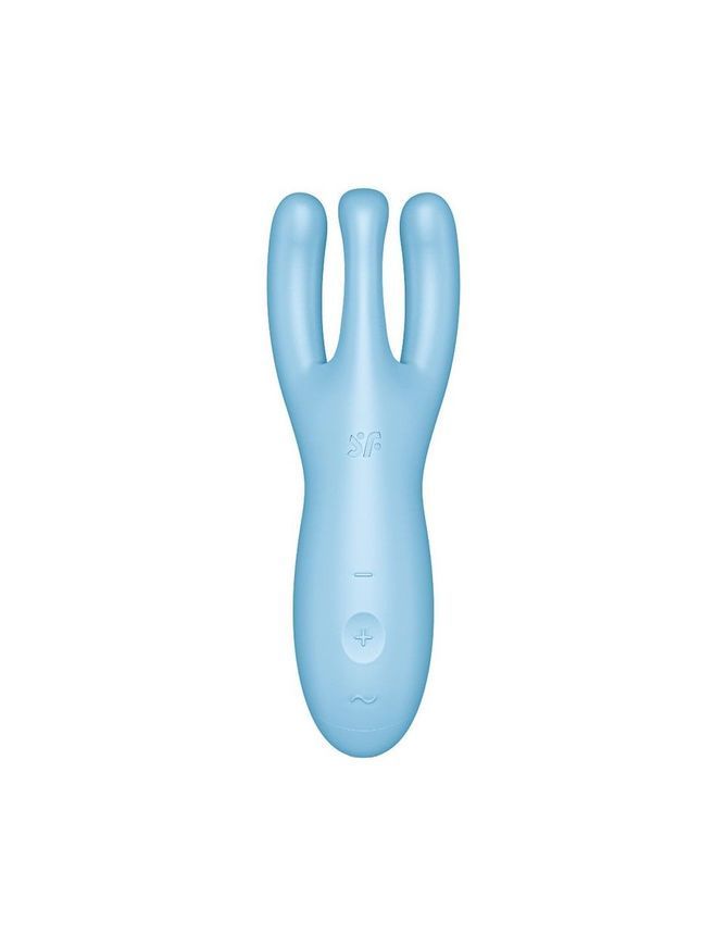 Кліторальний смарт вібратор Satisfyer Threesome 4 Blue з трьома пальчиками