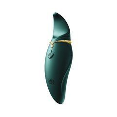 Вібратор 2в1 з язичком Zalo &mdash; Hero Jewel Green, кристал Swarovski