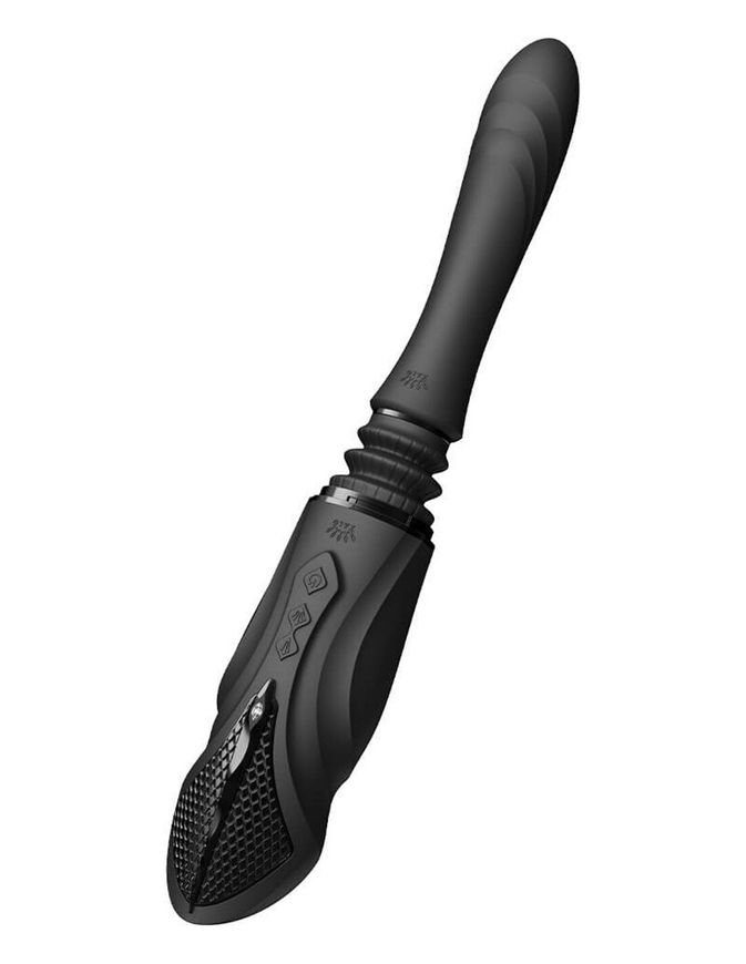 Компактна смарт секс-машина Zalo – Sesh Obsidian Black, 2 насадки, пульт ДК, кристал Swarovski