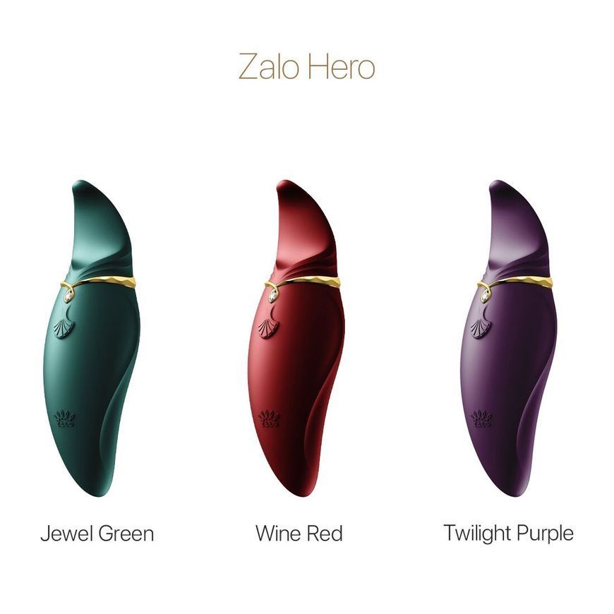 Вібратор 2в1 з язичком Zalo &mdash; Hero Twilight Purple, кристал Swarovski