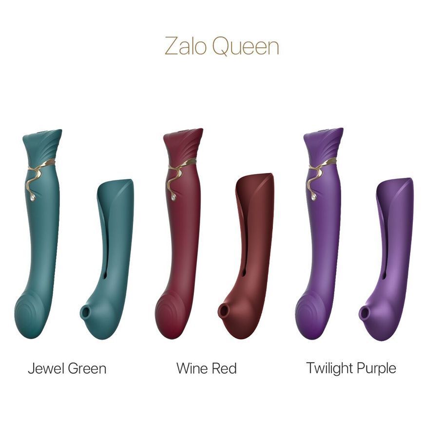 Смартвібратор 3в1 Zalo &mdash; Queen Set Twilight Purple, пульсівна перлина та вакуум, кристал Swarovski