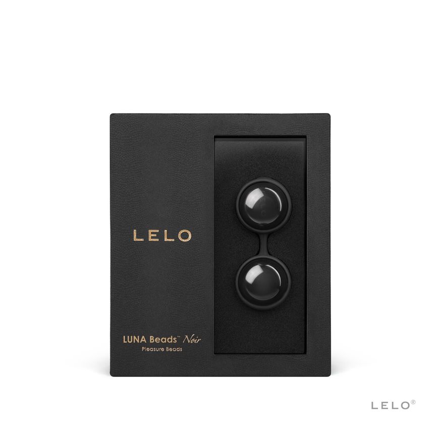 Вагінальні кульки LELO Luna Beads Noir Black, зміщений центр ваги, діаметр 2,9 см, 2х37 г