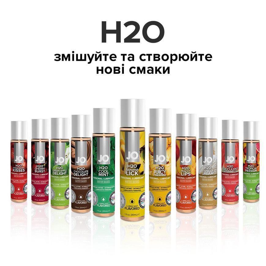 Змазка на водній основі System JO H2O &mdash; Banana Lick (30 мл) без цукру, рослинний гліцерин