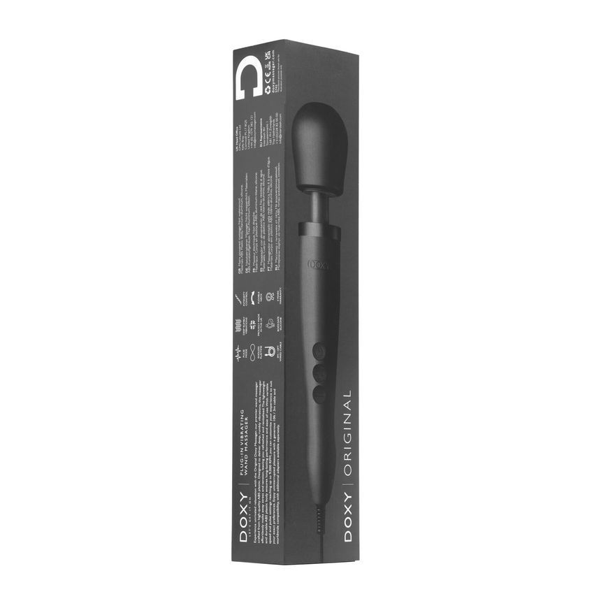 Вібромасажер DOXY Original Black, дуже потужний, живлення 220В