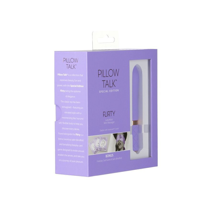 Розкішний вібратор Pillow Talk Flirty Purple Special Edition, Сваровскі, пов&rsquo;язка на очі+гра, Фіолетовий