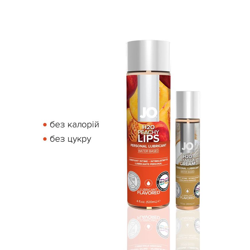 Комплект System JO GWP — Peaches & Cream — Peachy Lips 120 мл & H2O Vanilla 30 мл