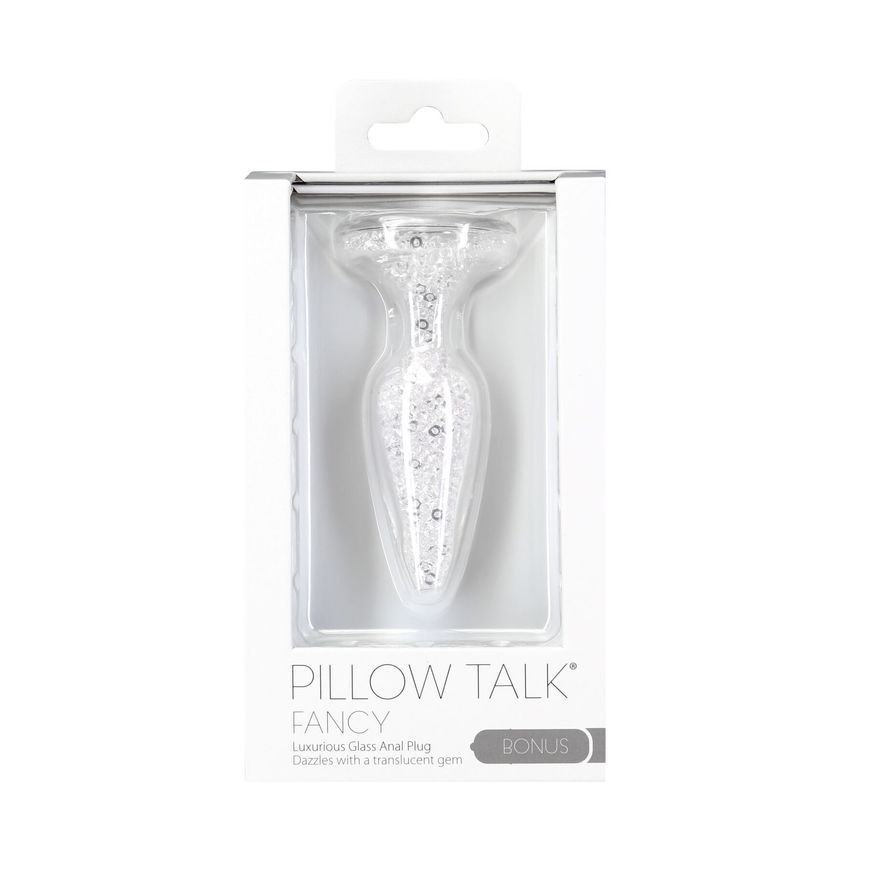 Скляна анальна пробка Pillow Talk Fancy Luxurious Glass Anal Plug, ⌀3,1см, віброкуля в подарунок