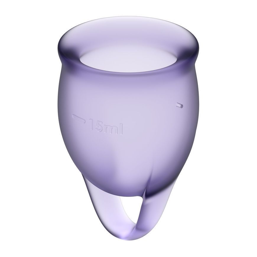 Набор менструальных чаш Satisfyer Feel Confident (lila), 15мл и 20мл, мешочек для хранения