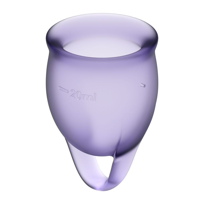 Набор менструальных чаш Satisfyer Feel Confident (lila), 15мл и 20мл, мешочек для хранения
