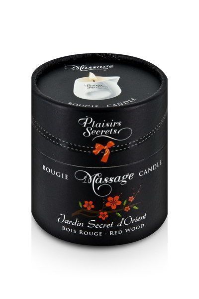 Масажна свічка Plaisirs Secrets Red Wood (80 мл) подарункова упаковка, керамічний посуд