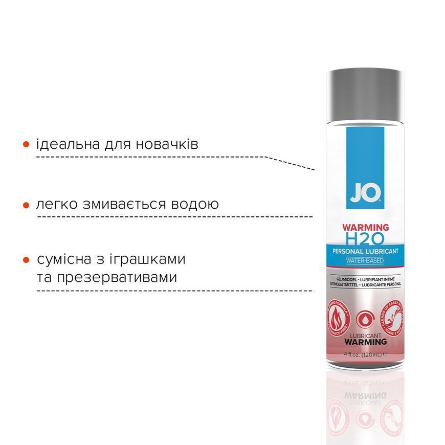 Зігрівальна змазка на водній основі System JO H2O WARMING (120 мл) з екстрактом перцевої м&rsquo;яти