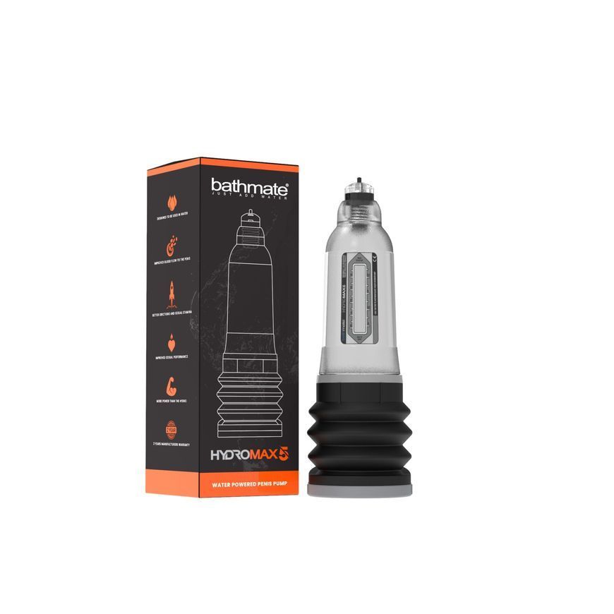 Гідропомпа Bathmate Hydromax 5 Clear (X20), для члена довжиною від 7,5 до 12,5 см, діаметр до 4,5 см