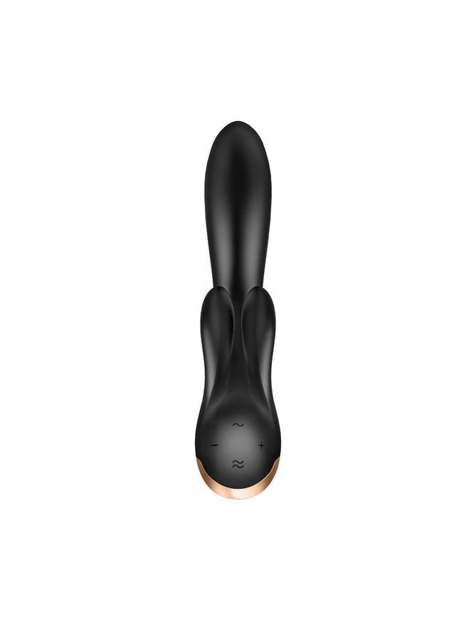 Смарт вібратор кролик із подвійним відростком Satisfyer Double Flex Black