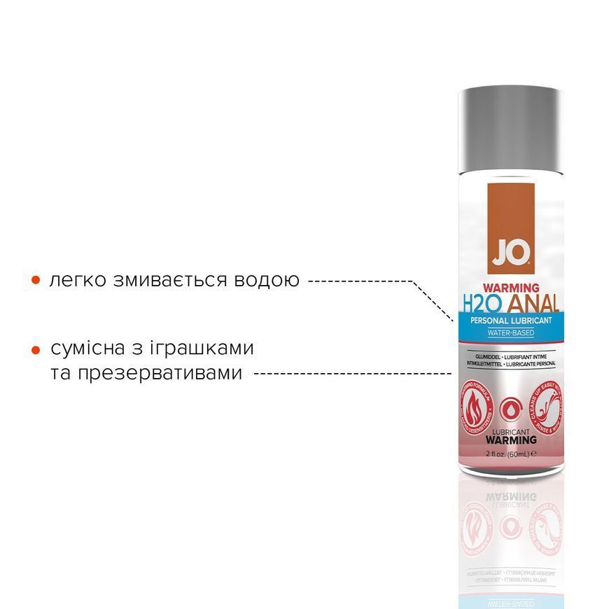 Анальна змазка System JO ANAL H2O &mdash; WARMING (60 мл) розігрівальна, на водній основі