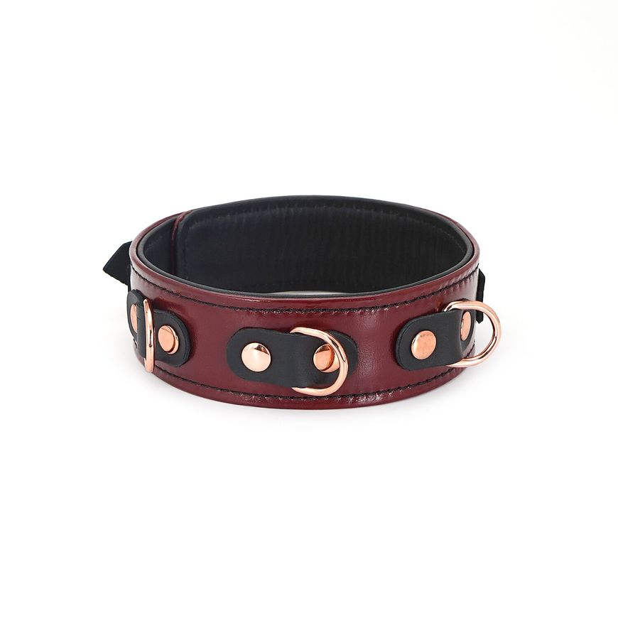 Нашийник з повідцем Liebe Seele Wine Red Collar and Leash