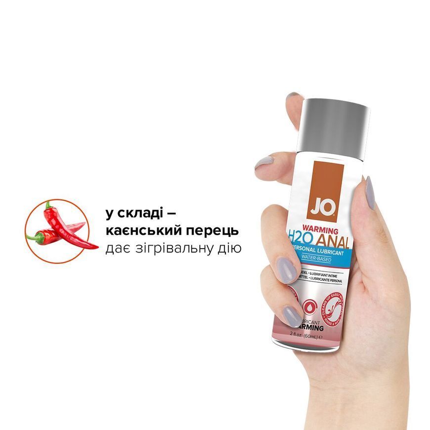 Анальна змазка System JO ANAL H2O &mdash; WARMING (60 мл) розігрівальна, на водній основі