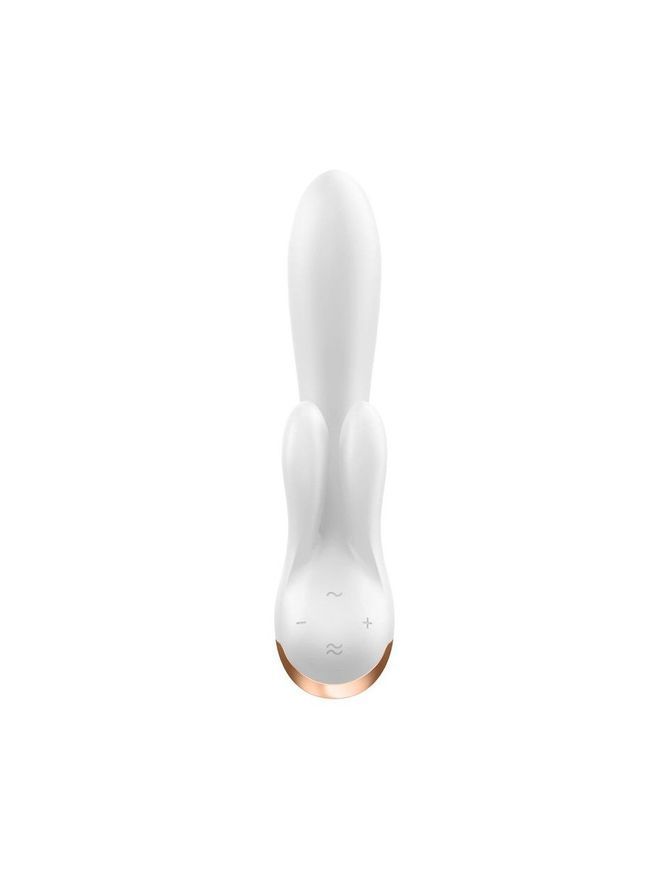 Смарт вібратор кролик із подвійним відростком Satisfyer Double Flex White