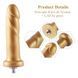 Золотий фалоімітатор Hismith 6.8&Prime; Golden Silicone Dildo, система KlicLok
