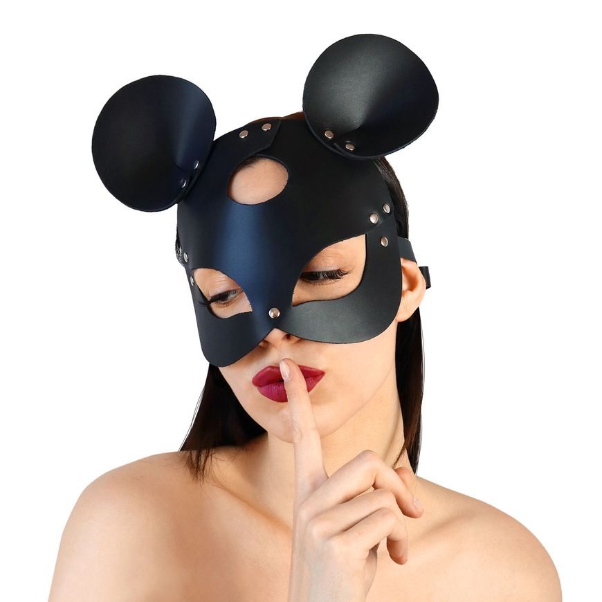 Шкіряна маска мишки Art of Sex - Mouse Mask, колір Чорний