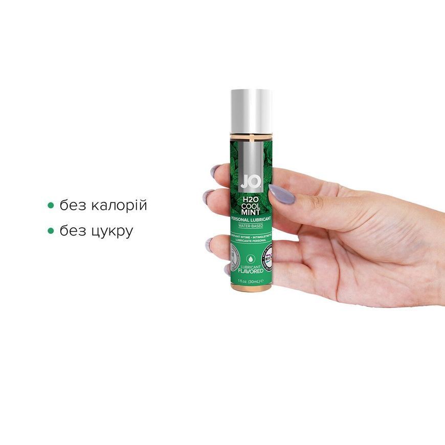 Змазка на водній основі System JO H2O &mdash; Cool Mint (30 мл) без цукру, рослинний гліцерин