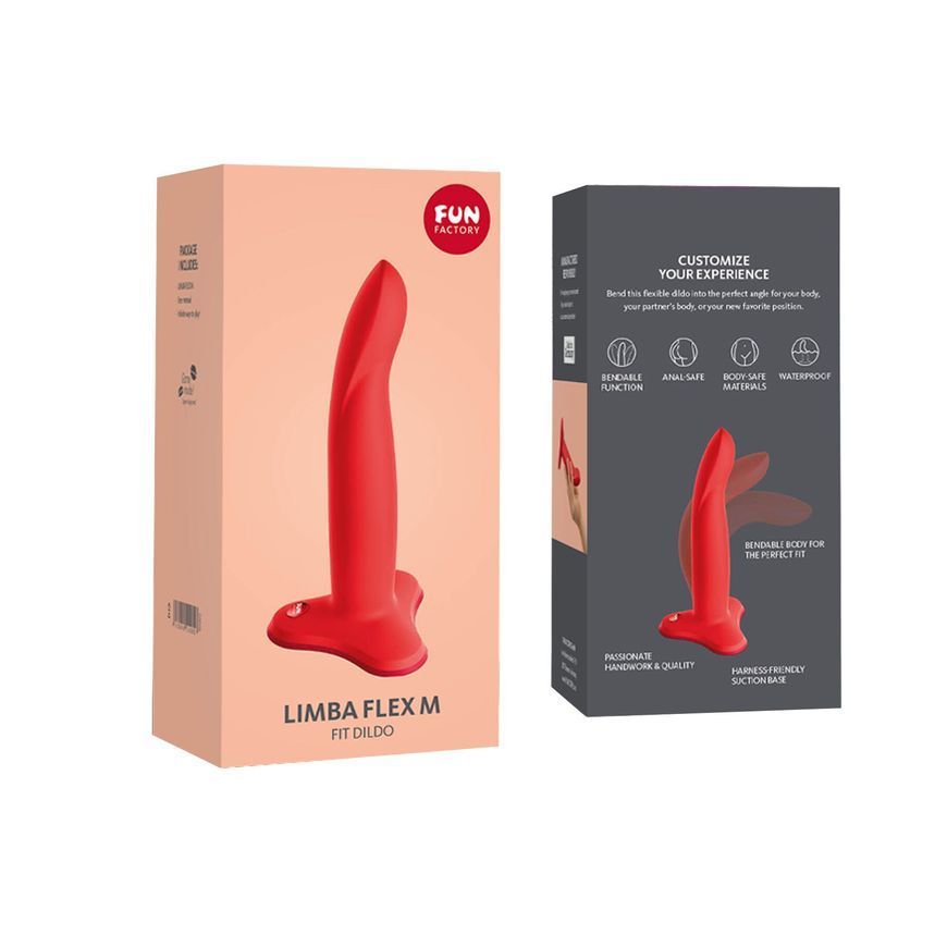Фалоімітатор Fun Factory LIMBA FLEX M, кораловий, гнучкий, з ефектом пам&rsquo;яті, підходить для точки G