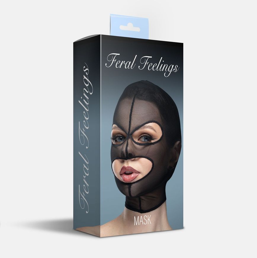 Маска сітка з відкритим ротом та очима Feral Feelings - Mask Black