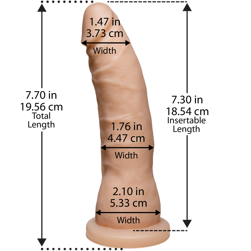 Фалоімітатор Doc Johnson Platinum TRUSKYN - The Tru Ride Slim 7 Inch, діаметр 4,4 см, двошаровий