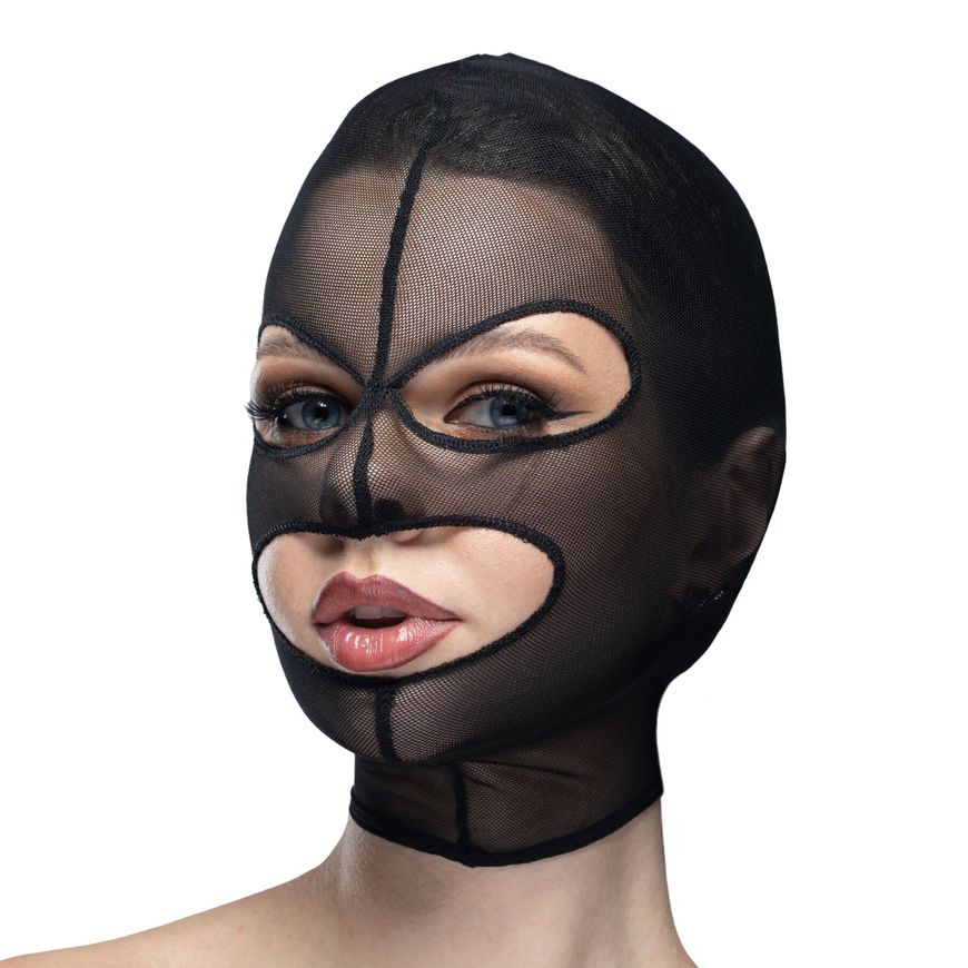 Маска сітка з відкритим ротом та очима Feral Feelings - Mask Black